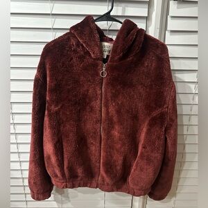 This Fancy Maroon Plush Jacket By Outer Edge Is Everything You Need! ❤️